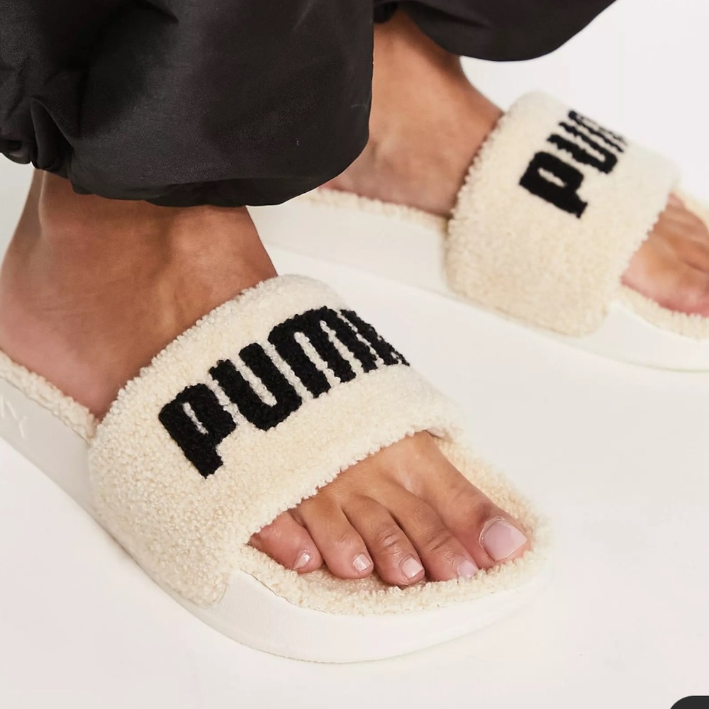 puma shepherd beige slides